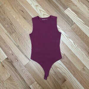 Abercrombie Cotton Seamless Fabric Tank Bodysuit - Dark Pink - Size Small